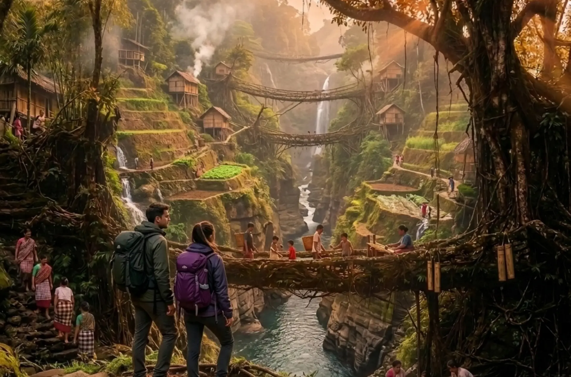 Grand Meghalaya & Kaziranga Explorer – Waterfalls, Wildlife & Living Root Bridges Expedition
